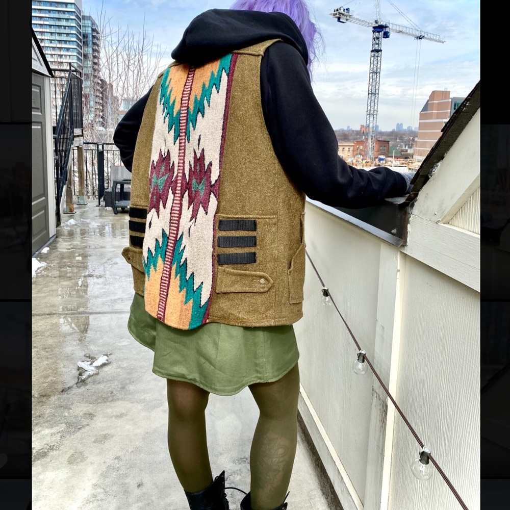 🦊 FOX & VIXEN || HANDMADE VINTAGE || Reworked Military Boiled Wool Utility Vest